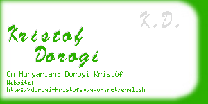 kristof dorogi business card